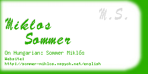 miklos sommer business card
